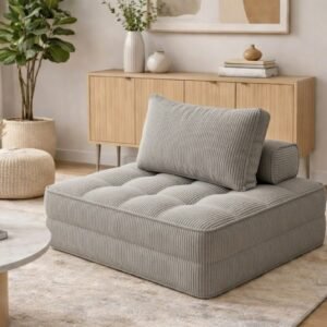 Modular Sectional Sofa, DIY Combination Oversized Armless Floor Sofa, Comfy Floor Couch with Removable Back Cushion for Living Room Office